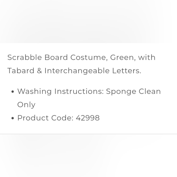 Smiffy's Scrabble Medium Costume - Picture 4 of 4